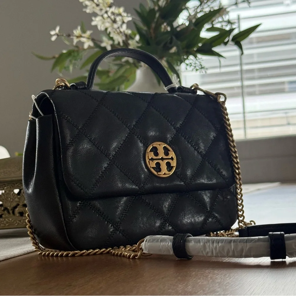 NWT Tory Burch Willa Mini Top Handle Crossbody Shoulder Bag BLACK